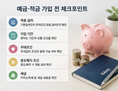 예금 적금 가입전 체크리스트
